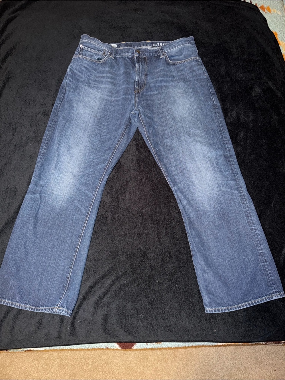 Men's Blue Straight-Leg Jeans